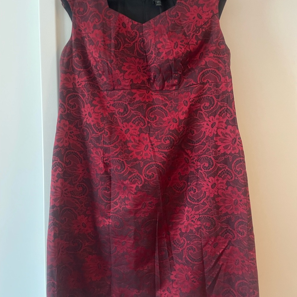 Roma Red and Black Floral Dressy Dress